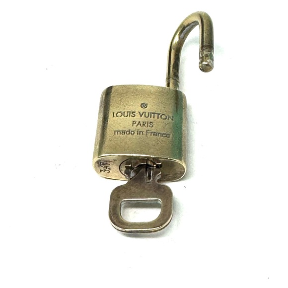 Authentic Louis Vuitton Gold Lock & Key Brass Number 347 - Picture 1 of 6